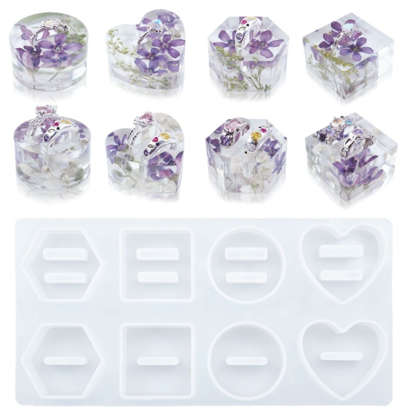 Khuôn Silicone Làm Nhẫn Hình Học DIY