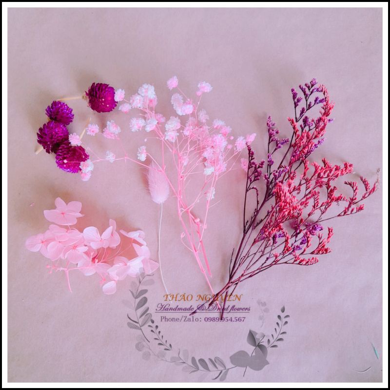 Set hoa khô mix theo tông màu❤️hoa khô nguyên liệu trang trí nến thơm, sáp thơm, resin, làm thiệp, nguyên liệu thủ công