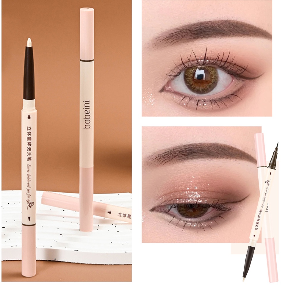 Bút Kẻ Mắt Dạng Lỏng 2 Trong 1 Siêu Mỏng Mượt Mà Lâu Trôi Dành Cho Nữ