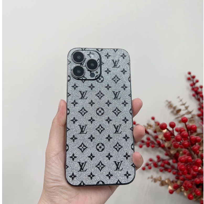 Skin kim tuyến nhũ trắng cho máy Androi và Iphone 5/5s đến 14promax Dán full viền máy