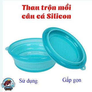 Thau trộn mồi, bát trộn mồi câu cá silicon, bát đa năng xếp gọn, tiện lợi, khay trộn mồi - Mika fishing