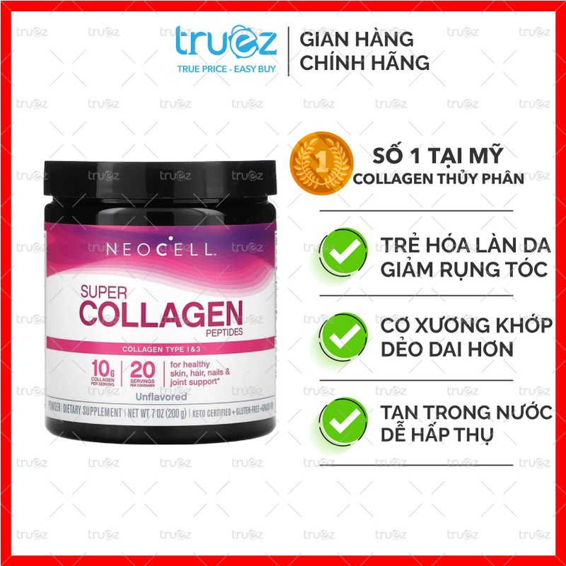 Neocell Super Collagen Peptides Type 1 & 3, Đẹp da ngừa lão hóa [Chính Hãng]