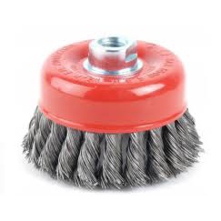 Chén cước xoắn đánh rỉ INGCO 75-150mm chổi cước chà sắt, kim loại, đánh gỉ sét, sơn bong tróc cốt M10x1.5-M14x2.0