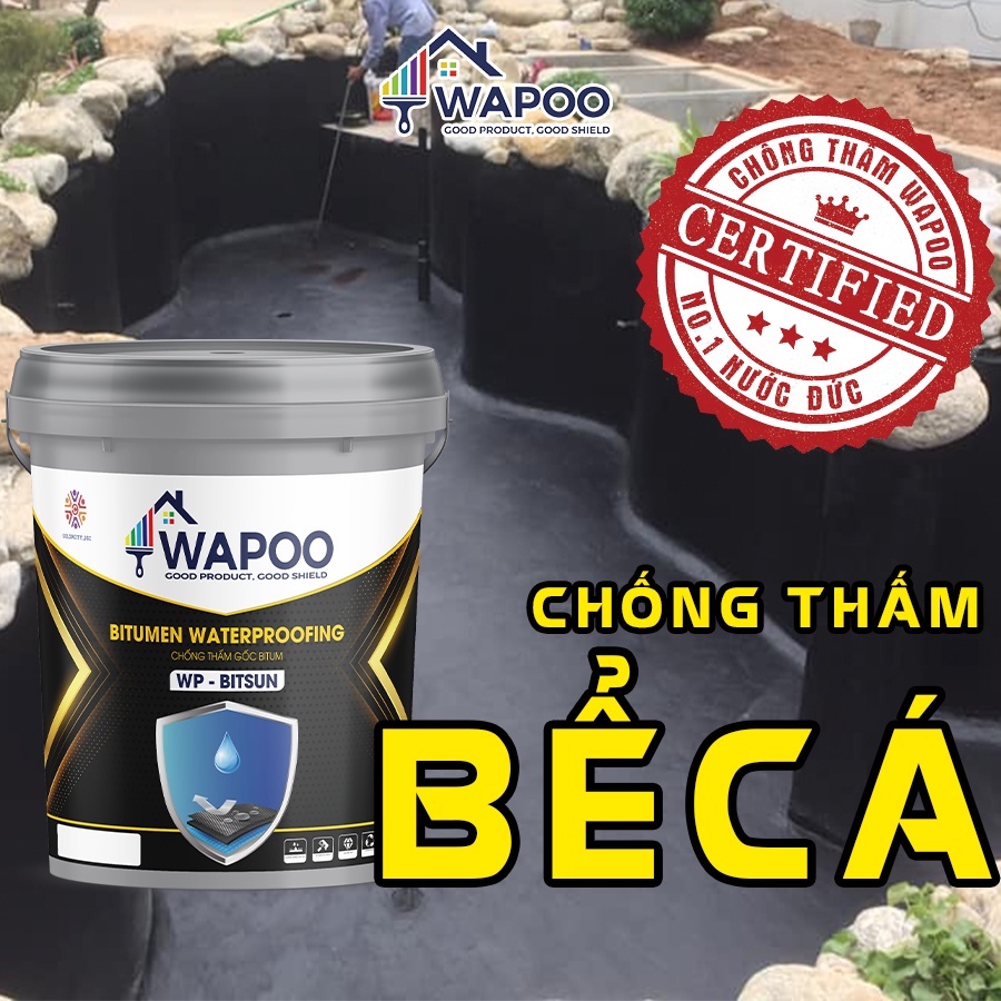 Chống Thấm Bể Cá, Mái Nhà, Sân Thượng, Nhà Vệ Sinh, Logia, Chống thấm giá rẻ, Bán Chạy Số 1 Nước Đức WP - BITSUN 1L