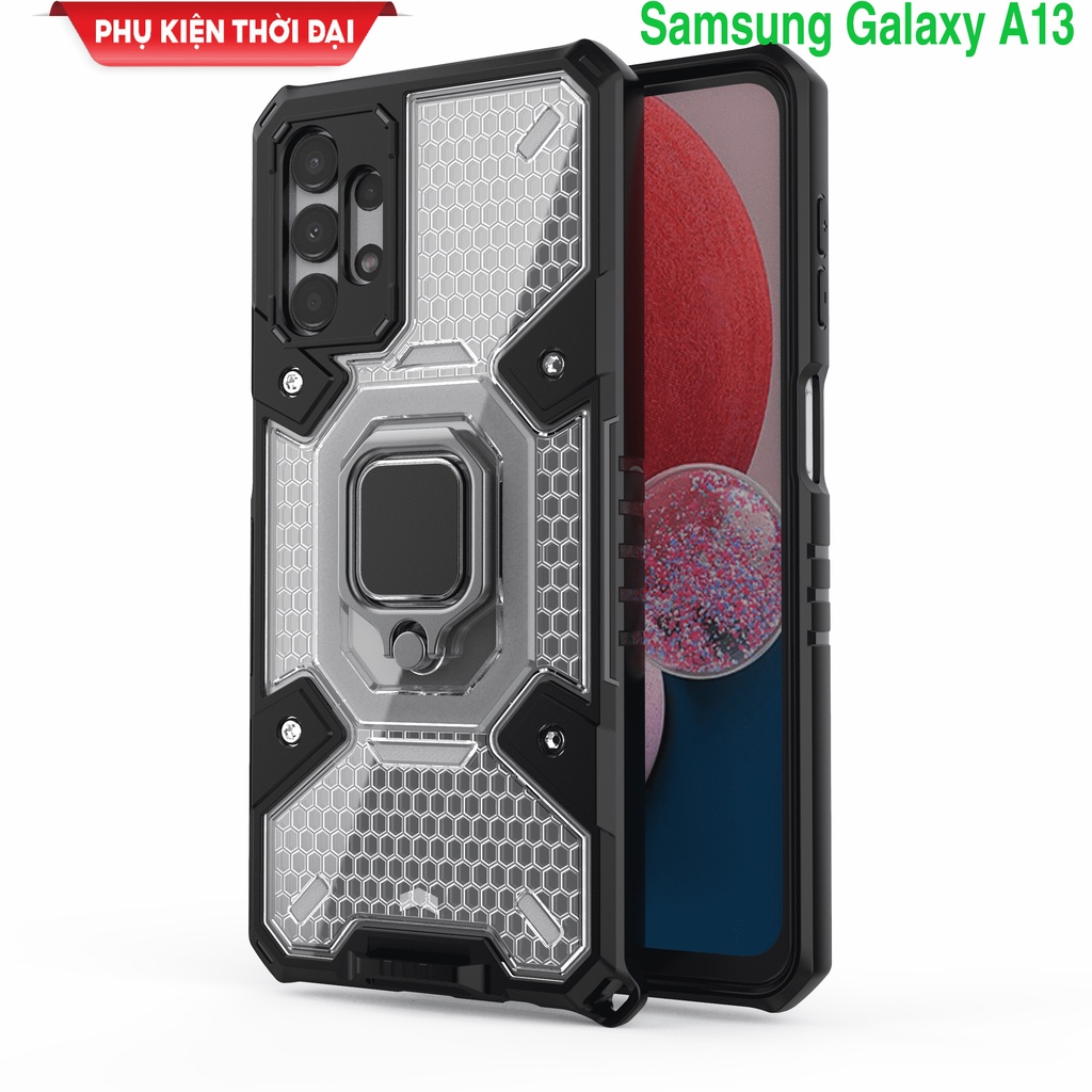 Ốp lưng Samsung A13 / A04s  tổ Ong Iring không gian mới chống sốc giá đỡ mặt lưng xem phim