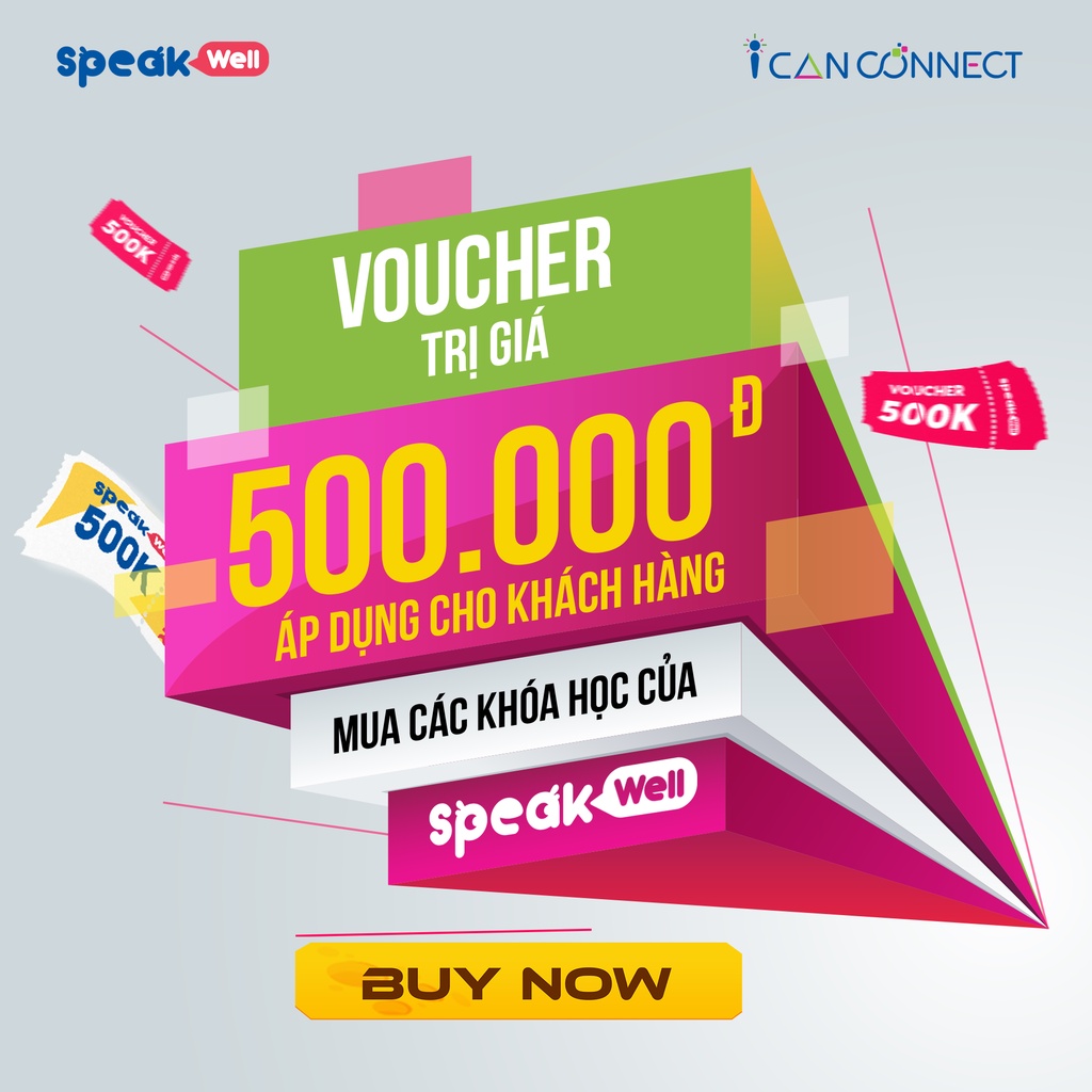 E-VOUCHER TRỊ GIÁ 500.000 VNĐ CHO KHÓA HỌC HỌC VỚI GIÁO VIÊN NƯỚC NGOÀI DÀNH CHO TRẺ TỪ 4-12 TUỔI