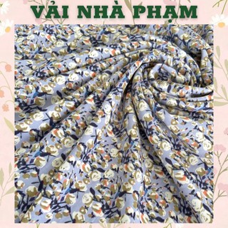 Lụa mango hoa nhí nền tím nhạt - khổ 1.5m - vải nhà phạm
