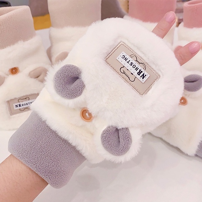 Găng tay len mùa đông YAMA bao tay len hở ngón giữ ấm thời trang cao cấp