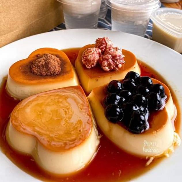 Khuôn Bánh Flan Có Nắp Hình Trái Tim hình tròn hình bông Vĩnh Trường