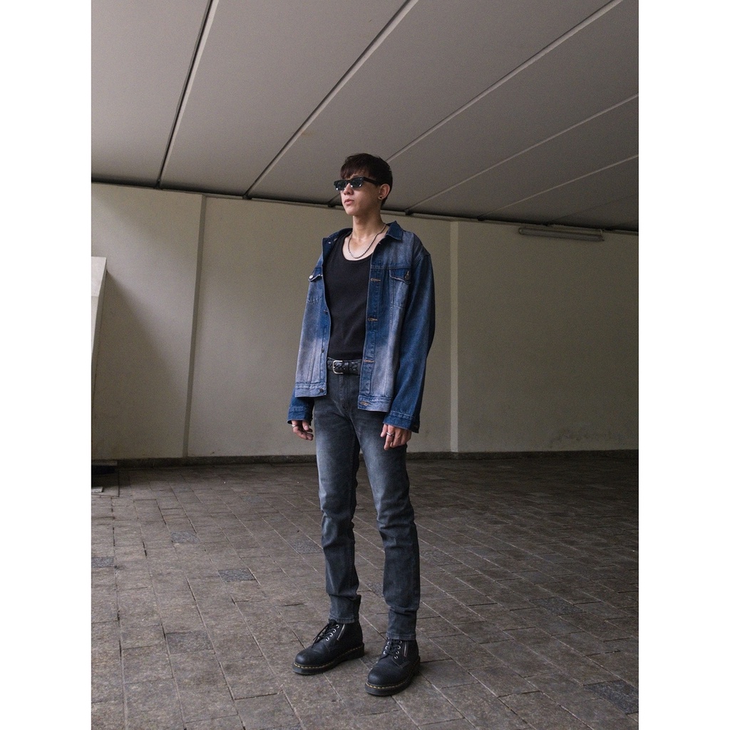 Quần Jeans The Denimaniac dáng ôm màu Dark Grey SS23 - 639 Slim Fit