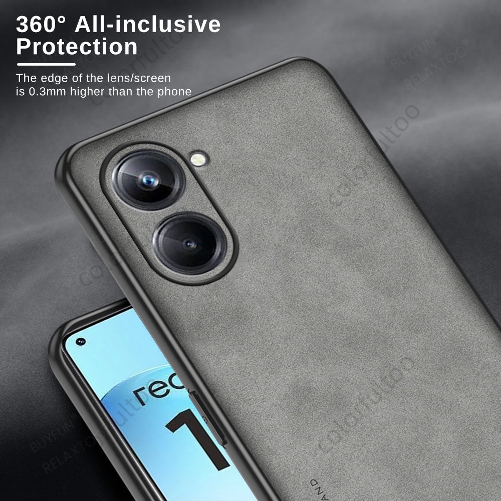 Ốp Điện Thoại Da Cừu Màu Trơn Chống Sốc Cho Realme 10 9 Pro Plus 9Pro + 10Pro + Realme9 Realme10 4G 5G Real me 10