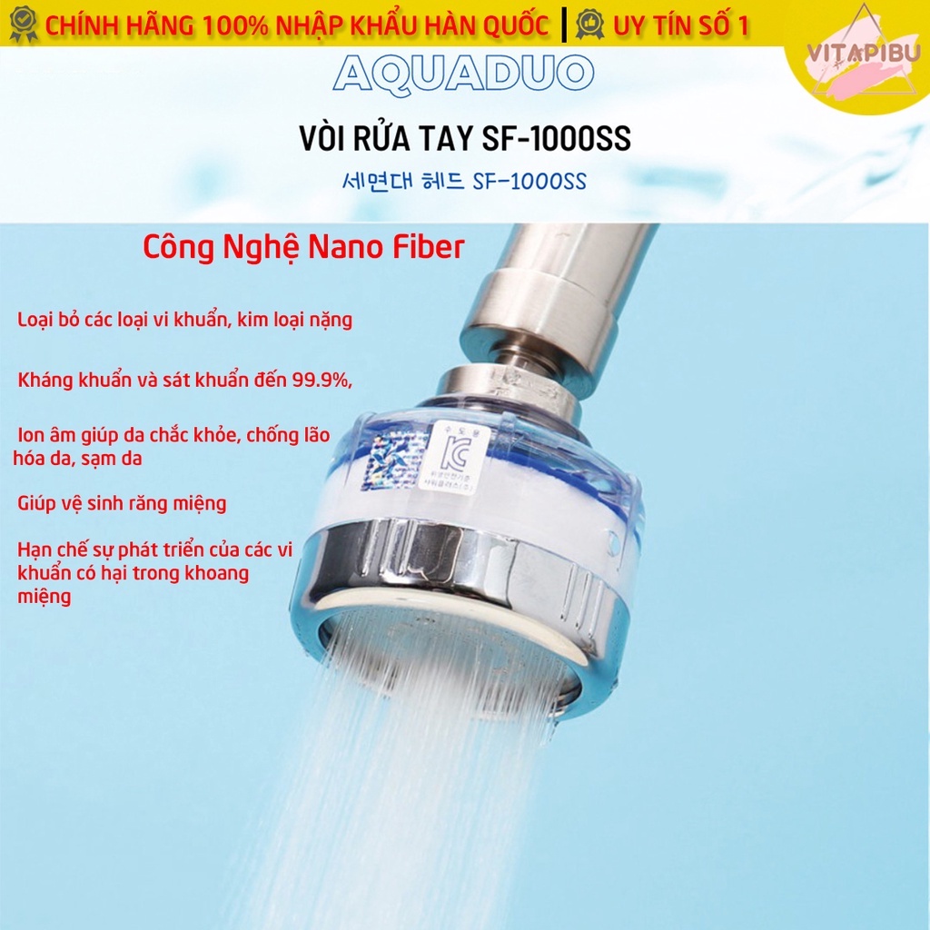 Đầu Vòi Bồn Rửa Tay Lavabo Thanh Lọc Nước Và Tăng áp Suất Nước AQUADUO [VITAPIBU]