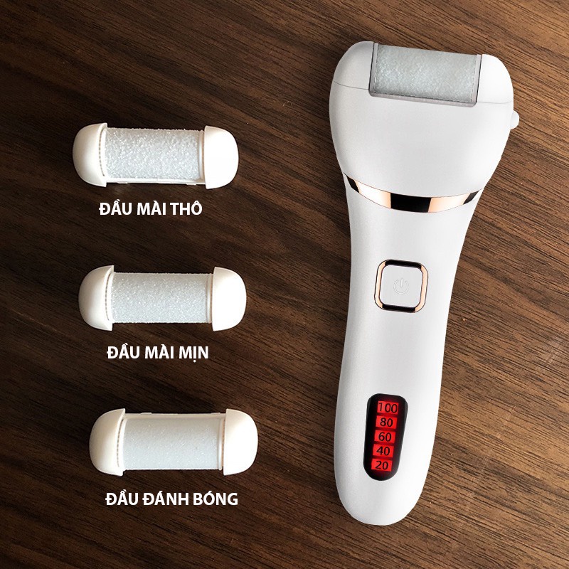Dụng Cụ Chà Gót Chân Tẩy Tế Bào Chết Chuyên Dụng, Máy Mài Gót Chân 3 Chế Độ Hiển Thị màn hình LCD Cao Cấp