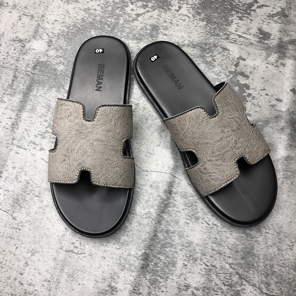 Dép nam quai ngang Beman BM2,da sần cao cấp,đế êm và ôm chân,form dáng dễ phối đồ,phù hợp mang hàng ngày