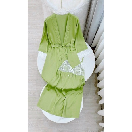♥️Hàng QC♥️Set choàng váy ngủ 2s lụa phối ren(kèm mút ngực)_Thanhhien997_lụa satin cao cấp 717.