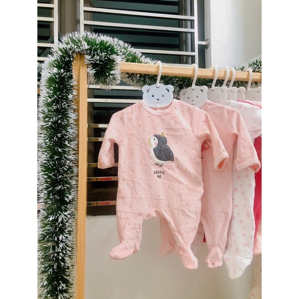Body nỉ nhung sơ sinh cho bé gái hiệu Tex, Kiabi