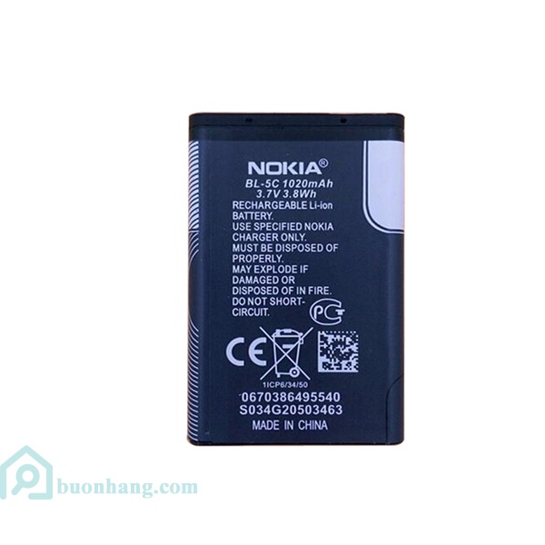 Bán sỉ  Pin Nokia BL-5C/4C XỊN Cho Nokia 1280, 105, 106, 107, 101,100