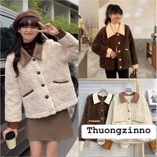 Áo khoác 2851 lông cừu phối da Hàn Quốc