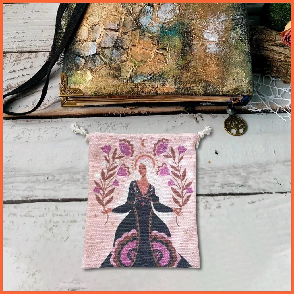 Túi Dây Rút Đựng Bài Tarot / Bài Tarot Thêu Họa Tiết Xinh Xắn