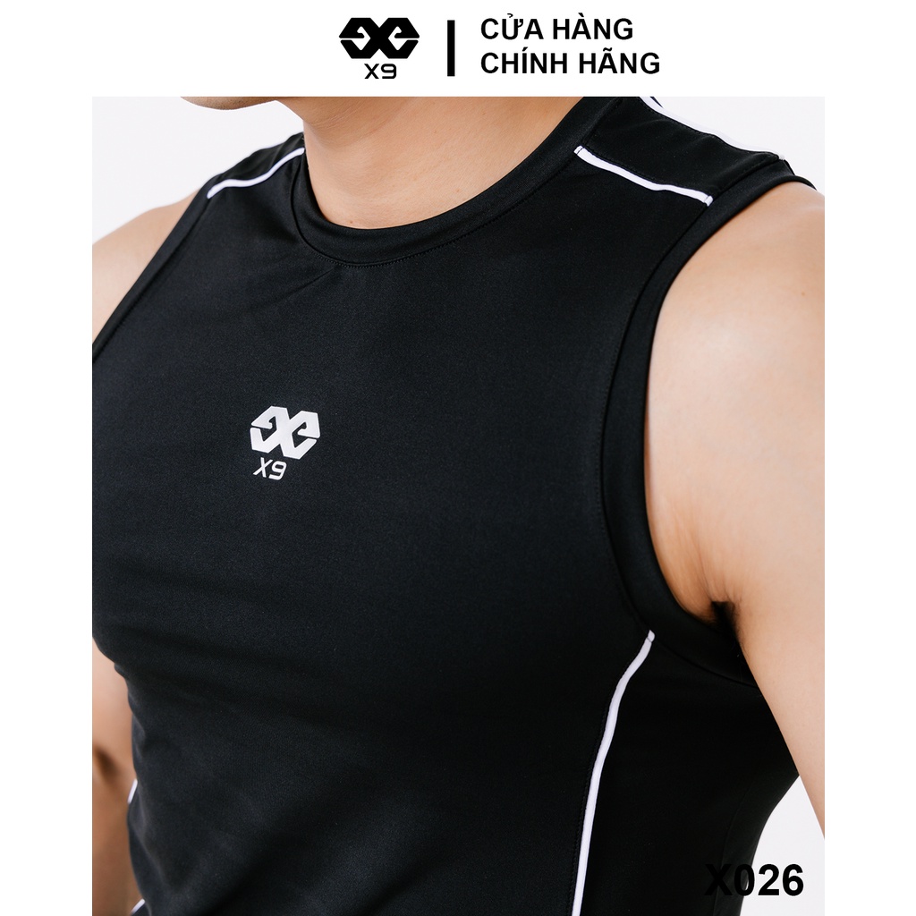 Áo Thun Ba Lỗ Tanktop Nam Phối Sọc Thể Thao Tập Gym Chạy Bộ - X9 Sportswear - X026