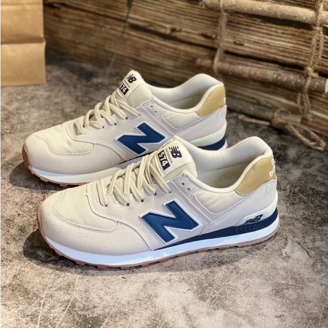 Giày New Balance 574 Navy, Giày NB Xám Chữ Xanh Than Hàng Đẹp, Giày Sneaker Nam Nữ, Giày Thể Thao, Giày Thời Trang +tất