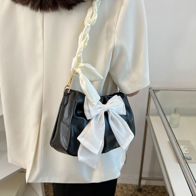 MISCHA Túi Đeo Chéo Vai Bằng Da PU Màu Trơn Thời Trang Hàn Quốc