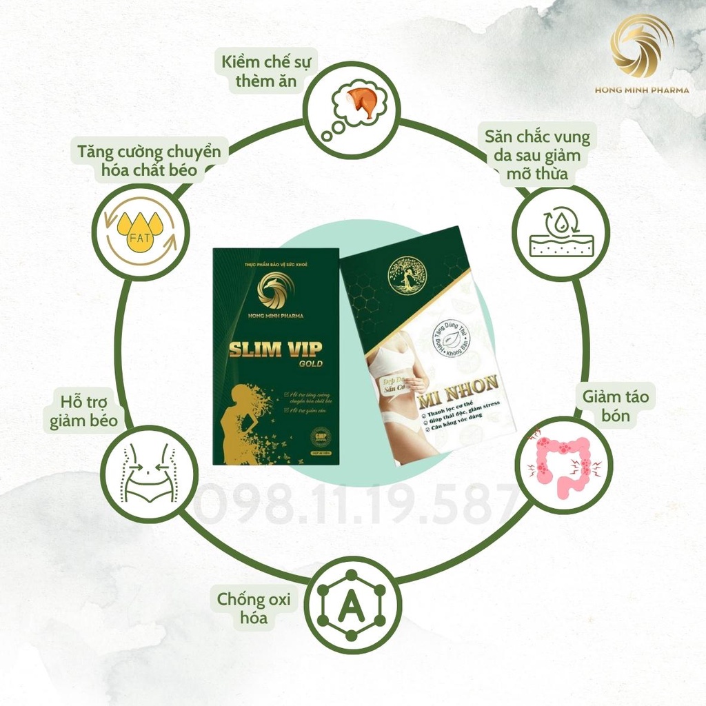 Viên Uống SLim Vip Gold Mới Chính Hãng - Mua 1 Tặng 1 - Lấy Lại Vóc Dáng, Giảm Cân Dễ Dàng, Giảm Nhanh 3-10Kg