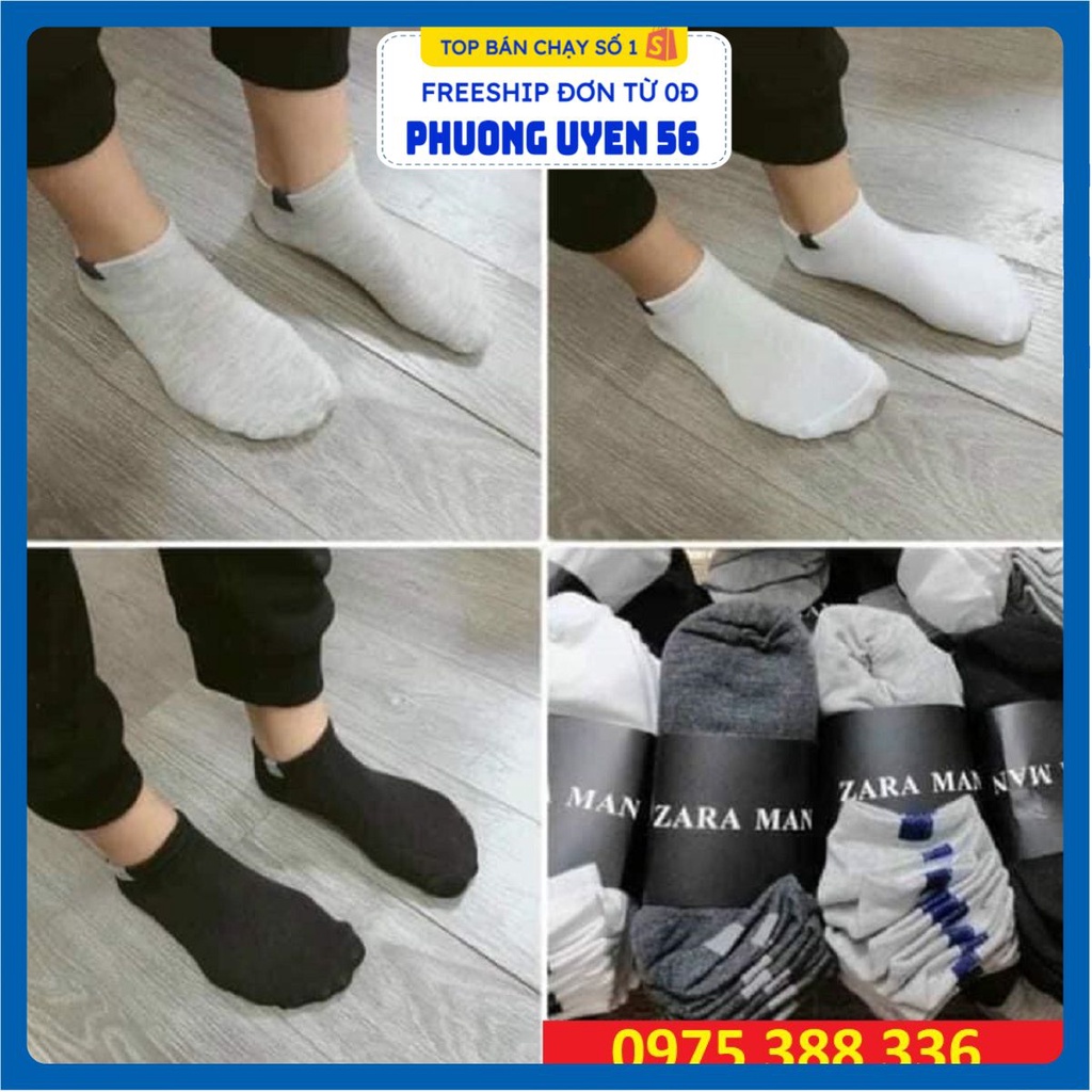 Tất Vớ Zara Trơn Cổ Ngắn Thời Trang Cao Cấp Mầu Basic Chất Cotton 100% Co Giãn Thấm Hút Tốt Hàng Nhập Khẩu Chính Hãng GG