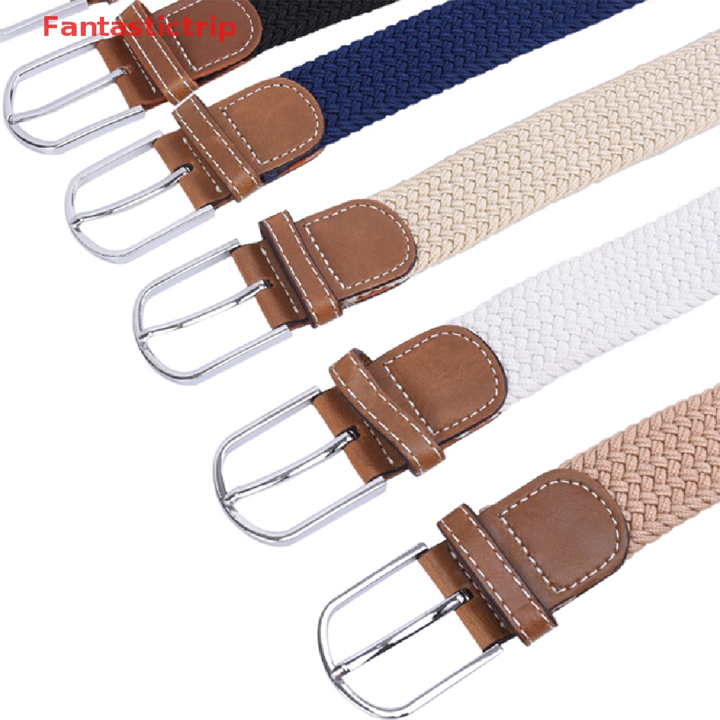 Thắt Lưng Vải Canvas Bện Co Giãn Có Khóa Thời Trang Cho Nam Áo Thun Thiết Kế Mới Năng Động Thời Trang