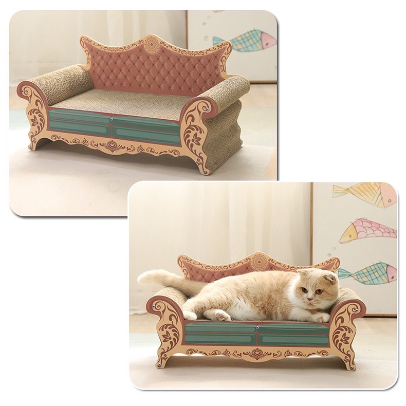 Cào móng/ bàn cào kết hợp ổ nằm cho mèo hình ghế sofa và bồn tắm - 4pets official