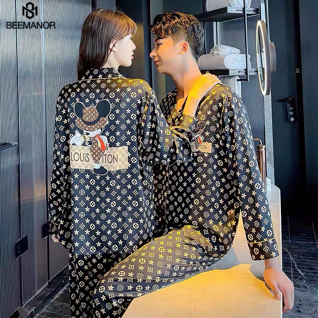 Bộ đồ ngủ Pijama lụa cao cấp mềm mịn,thoáng mát với thiết kế tinh tế, đường may tỉ mỉ MKD - Beemanor