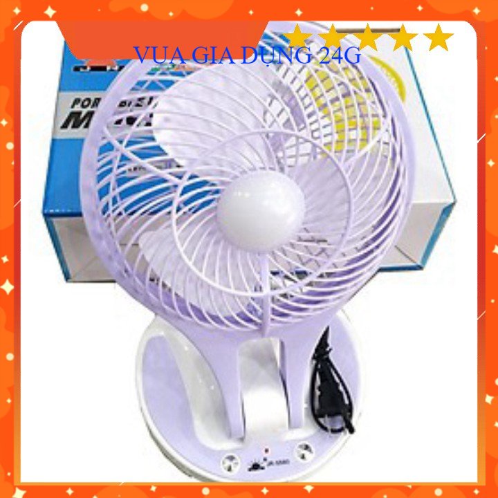 Quạt Sạc Tích Điện Mini Fan Jr 5580 Loại Lớn Đa Chức Năng All In One - Siêu Mát 2 Cấp Độ - Có Đèn Cực Sáng 2 Cấp Độ