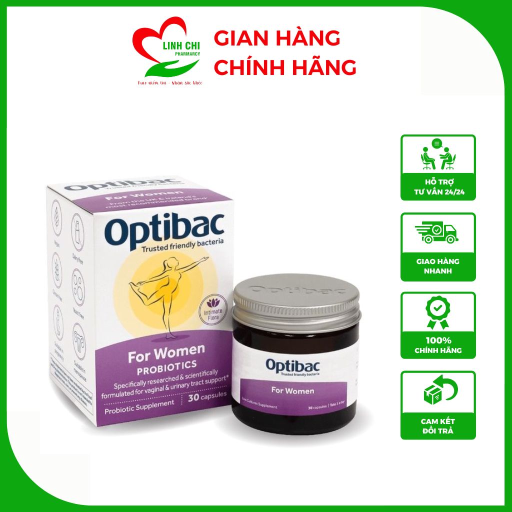 Men phụ khoa optibac 90 viên dành cho phụ nữ giảm viêm nhiễm phụ khoa- tiết niệu
