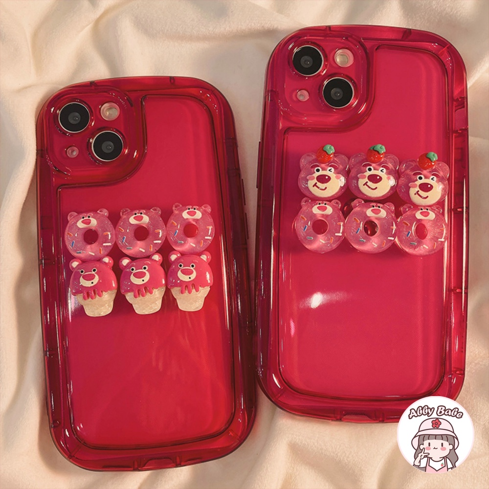 Ốp Điện Thoại TPU Mềm Trong Suốt Chống Mồ Hôi Hình Gấu / Bánh Donut / Dâu Tây 3D Cho IPhone 14 Pro Max 11 7Plus 13 12 11 Pro Max X XS