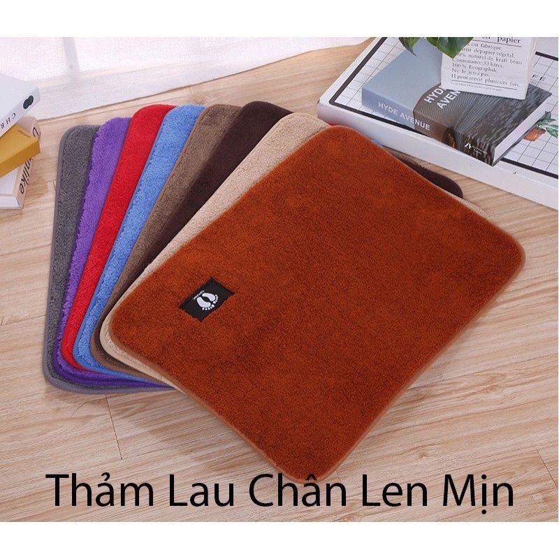 Thảm lau chân len mịn cao cấp bàn chân