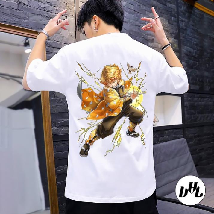 Áo Nam Nữ Thanh Gươm Diệt Quỷ _ Zenitsu hơi thở sấm xét ATT_013, Áo thun Anime Manga Kimetsu no Yaiba Unisex Nam Nữ