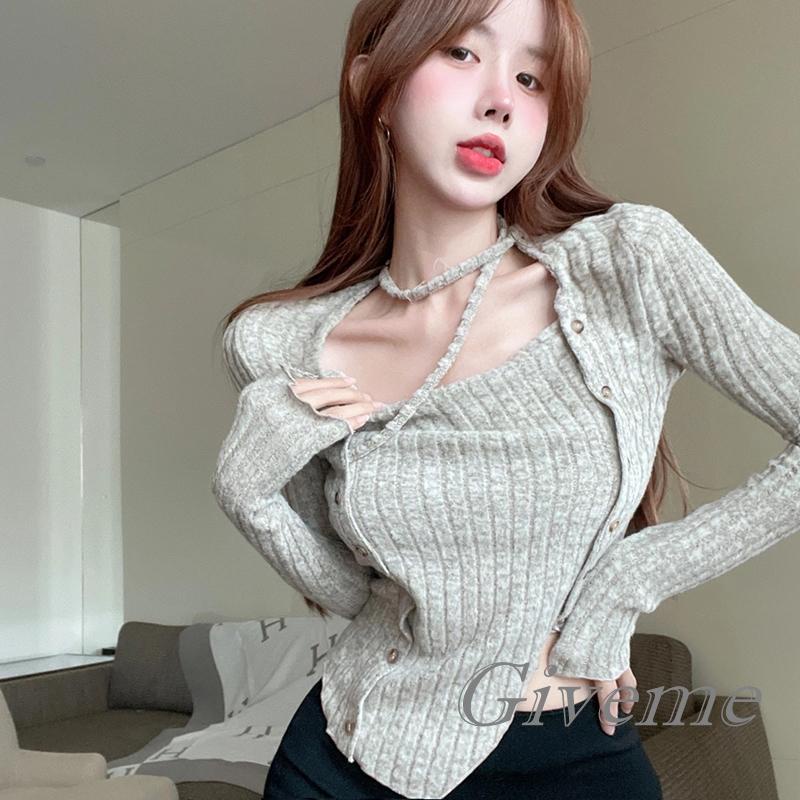 Áo Nữ Tay Dài Cổ Treo Thời Trang Quyến Rũ