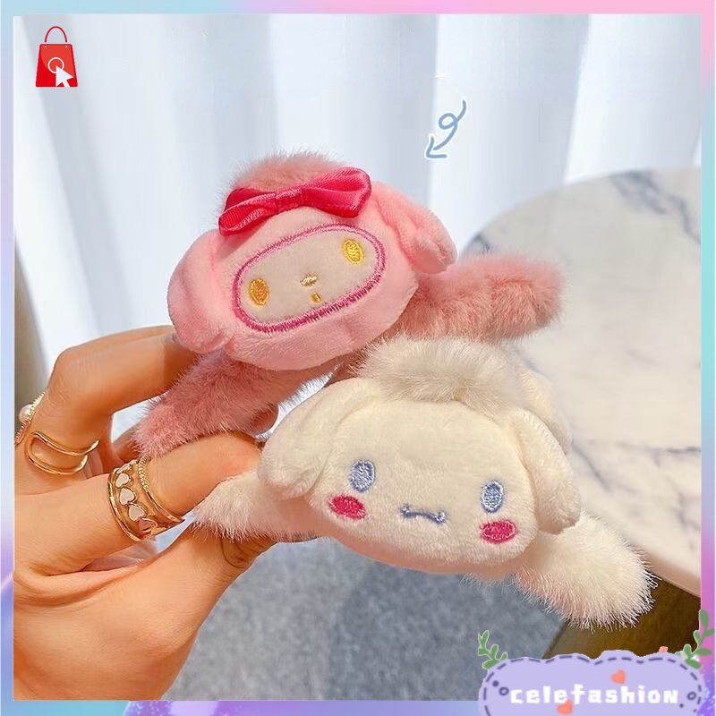 Kẹp Càng Cua Giả Lông Thú Màu Kẹo Thời Trang Thu Đông Cho Nữ