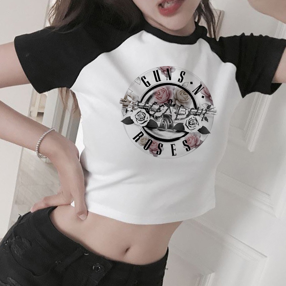 Súng n hoa hồng rác cyber y2k crop top Nữ cổ tích grunge cyber y2k cổ điển thùng rác crop top áo thu