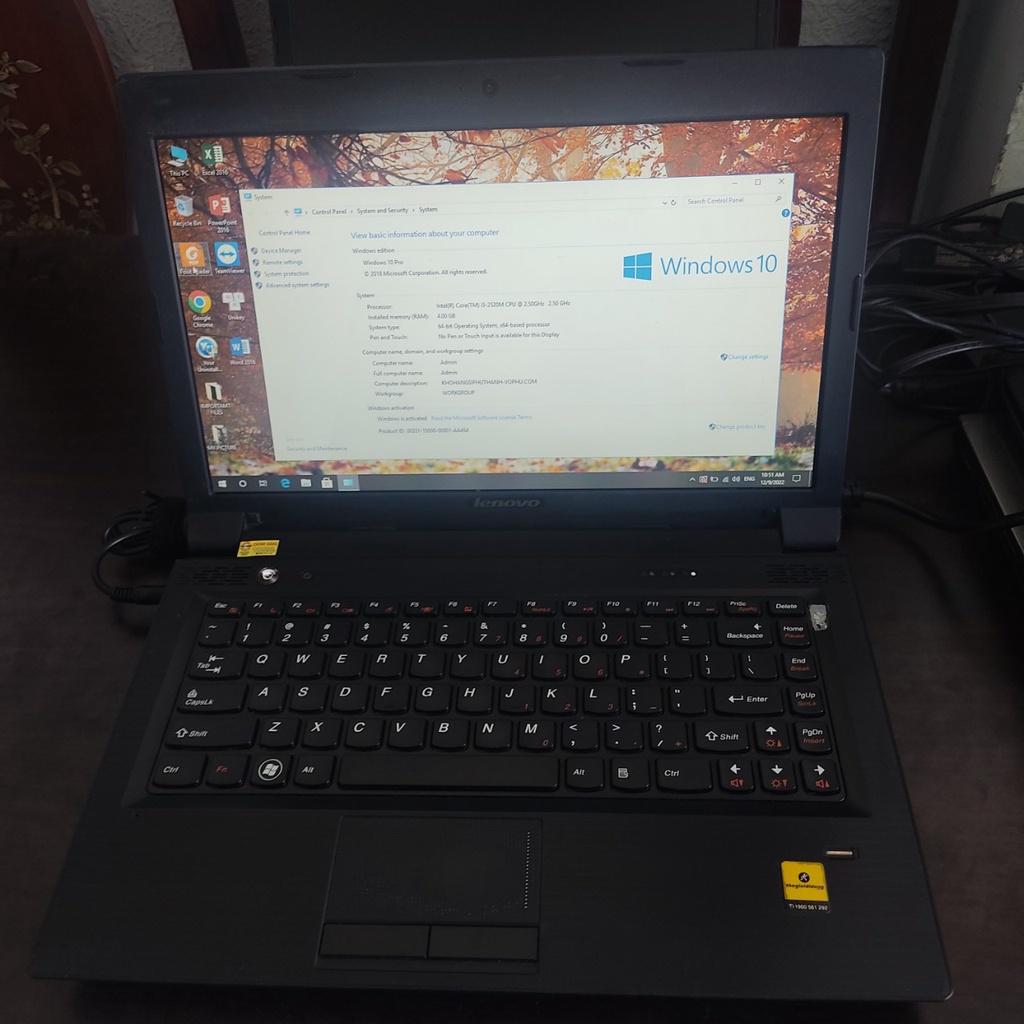 Laptop Lenovo B470 core i5 win10 ram 4g màn 14 in bảo hành 1 năm (đã kiểm tra ok)