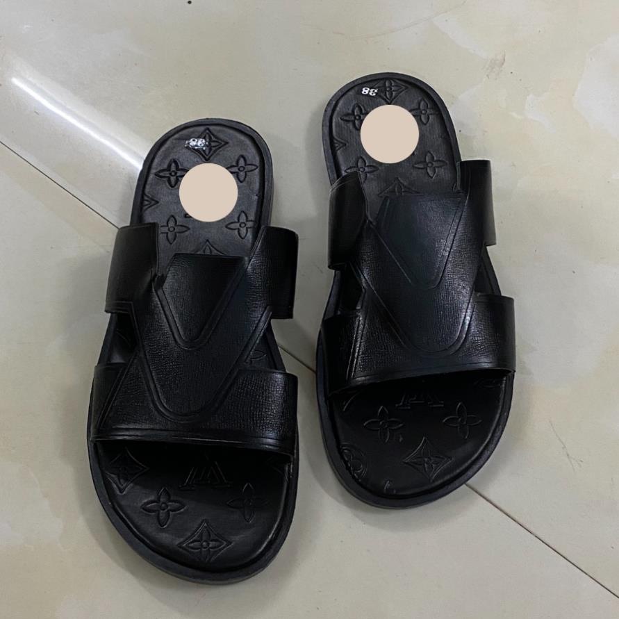 Dép LV nam quai ngang xước đế cao su