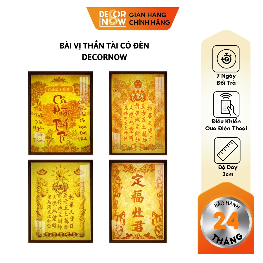 Bài Vị Thần Tài Thổ Địa DECORNOW Đắc Tài Chiêu Lộc, Trang Trí Bàn Thờ DCN-54