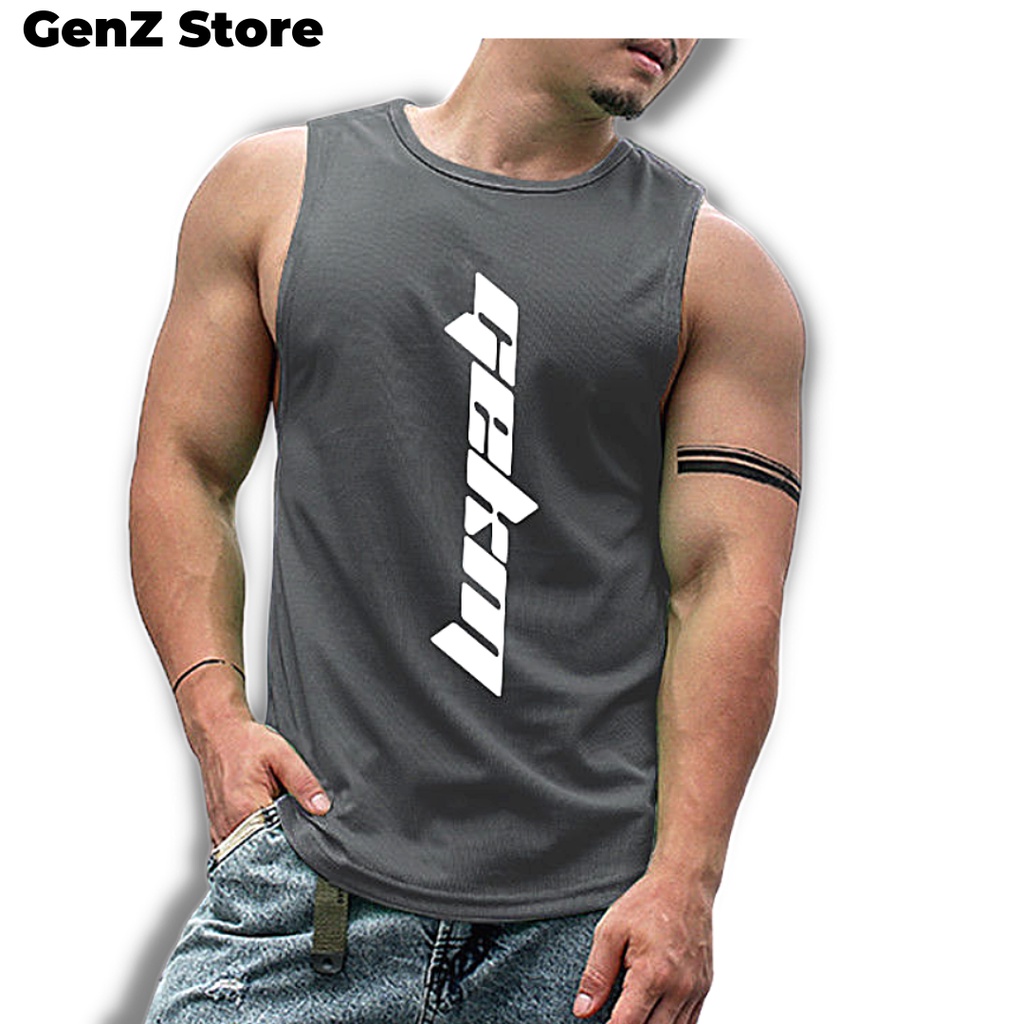 Áo ba lỗ nam , tanktop nam tập gym ( GEKM ) Áo sát nách vải thun lụa thoáng mát GenZstore
