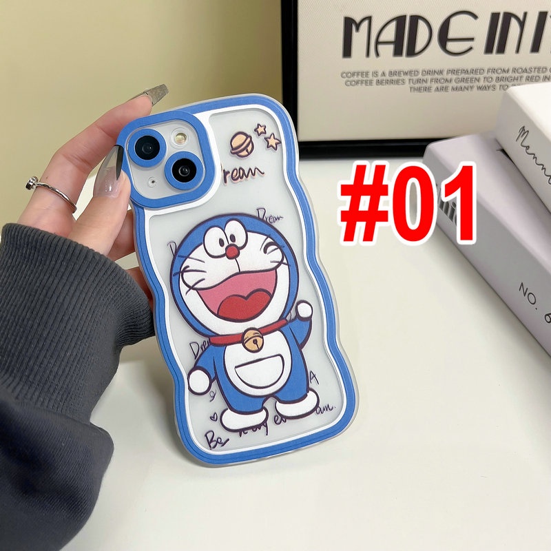 Cartoon Casing Realme C35 Narzo 50A Prime C21Y C25Y C21 C17 7i C15 C12 C25 C25S 20 30A C20 C11 2020 2021 8i 8 Pro 4G 5G 5 5i 5s 6i 2 U1 Cute Waves Edge Doraemon Clear Soft Phone Case Fine Hole Airbag Shockproof Protection Full Back Cover HNB 01