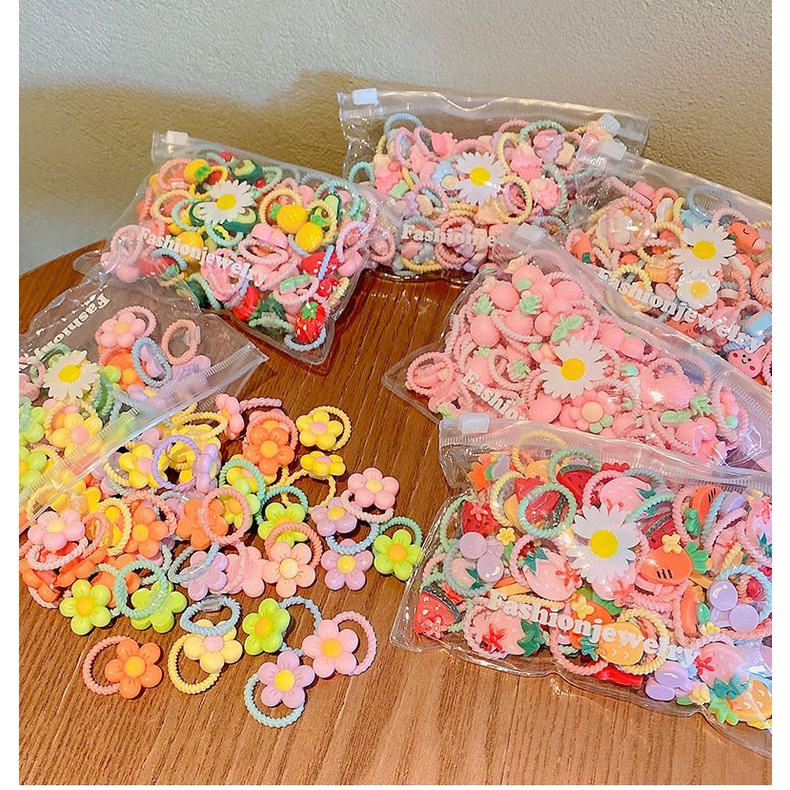 Bộ Dây Buộc Tóc Cao Su Co Giãn Dễ Thương Phong Cách Hàn Quốc Cho Bé Gái dreamdiary