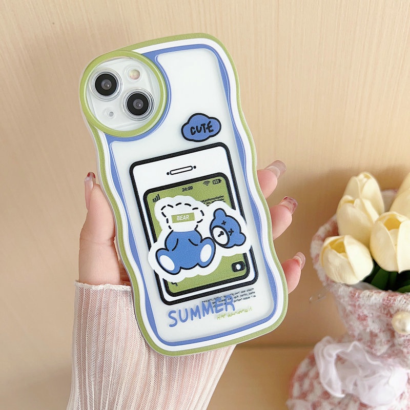 Ốp lưng OPPO A18 A17 A17K A16 A16K A15 A15S A58 A57 A55 A54 A53 A96 A95 A94 A93 A92 A83 A78 A77S A76 A74 A71 A52 A31 A12 A9 A7 A5 A5S A3S A1K 4G 5G 2020 2021 2022 2023 Transparent Wave Cartoon Bear Car Soft Case