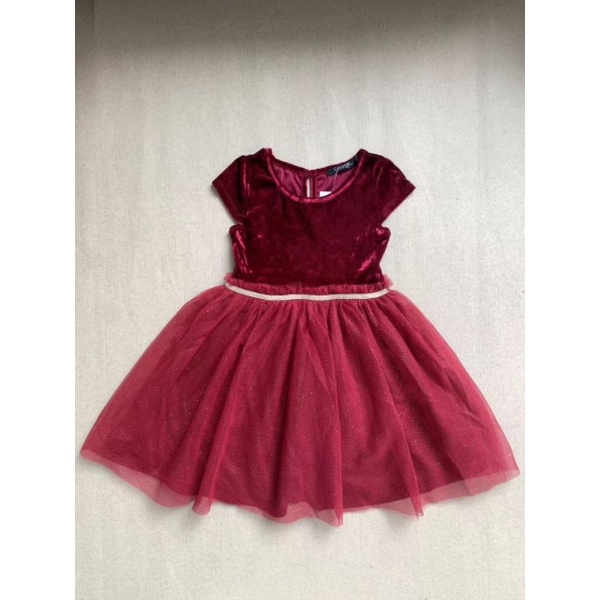 Váy bé gái thân nhung phối ren bồng dư xịn