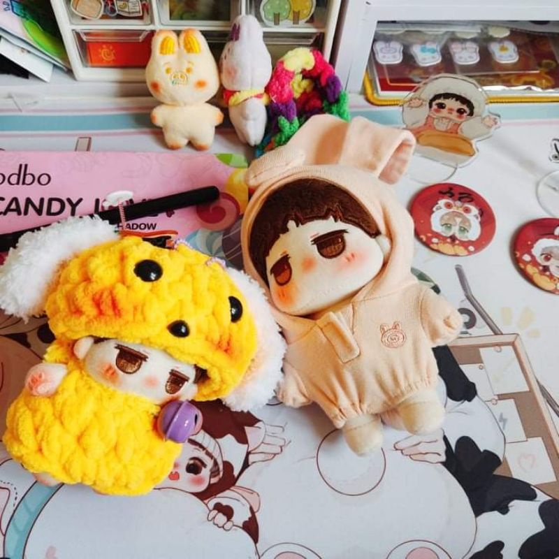 Outfit Cún Con Cho Doll 10cm Có Sẵn Free Đánh Má Hồng Tặng Kèm Chuông