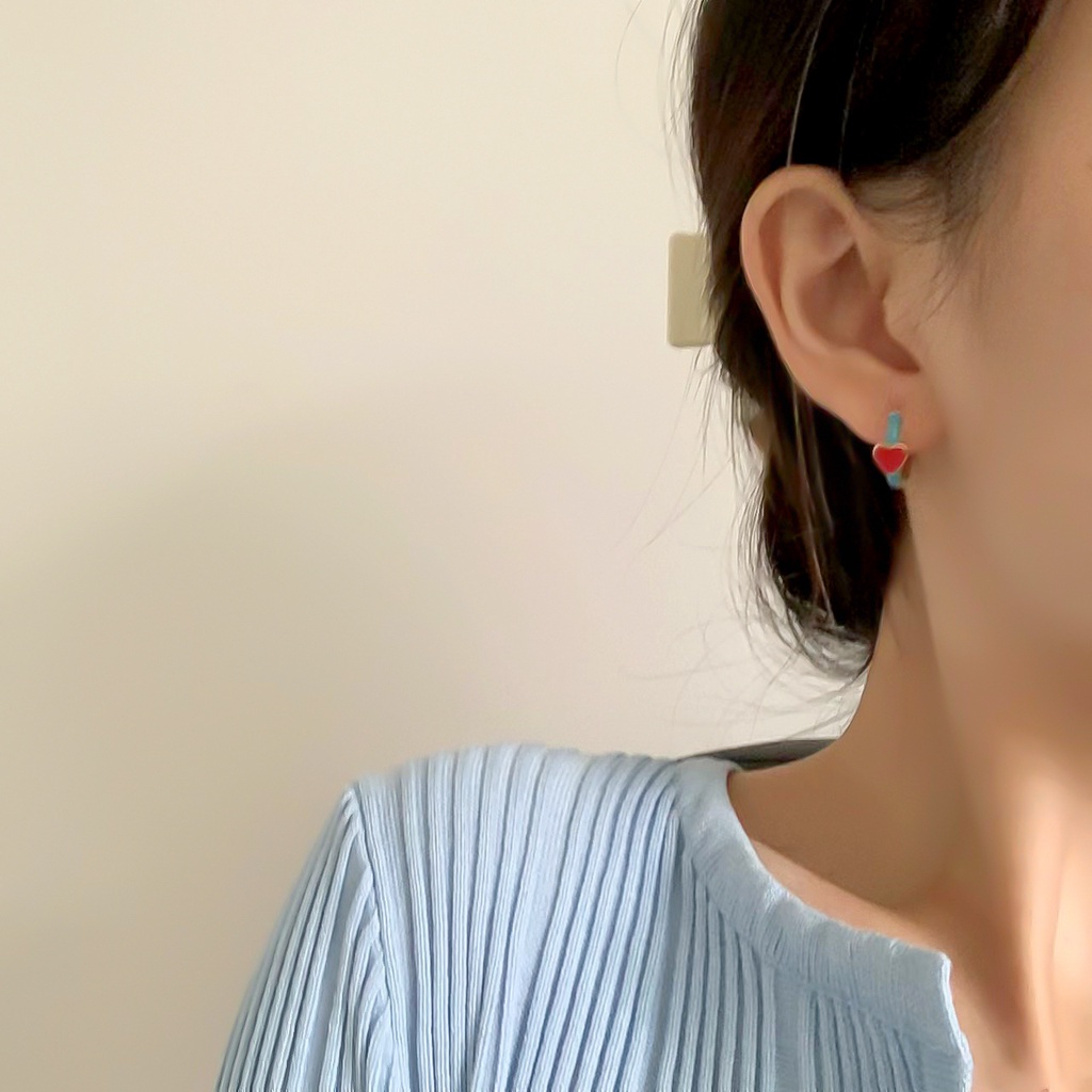 Bông Tai Thiết Kế Hình Trái Tim Phong Cách Mới Thanh Lịch Dành Cho Nữ