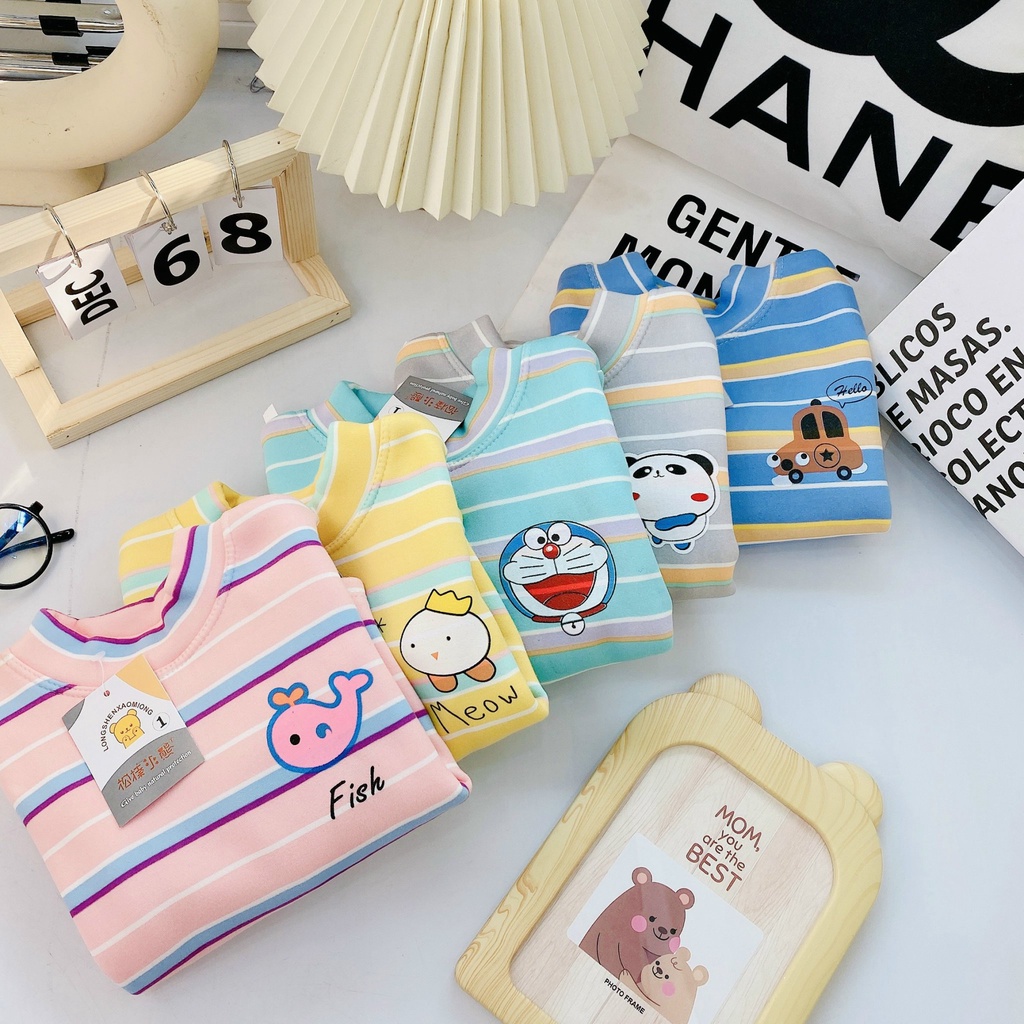 Áo giữ nhiêt zip hàn cổ cao cho bé trai bé gái